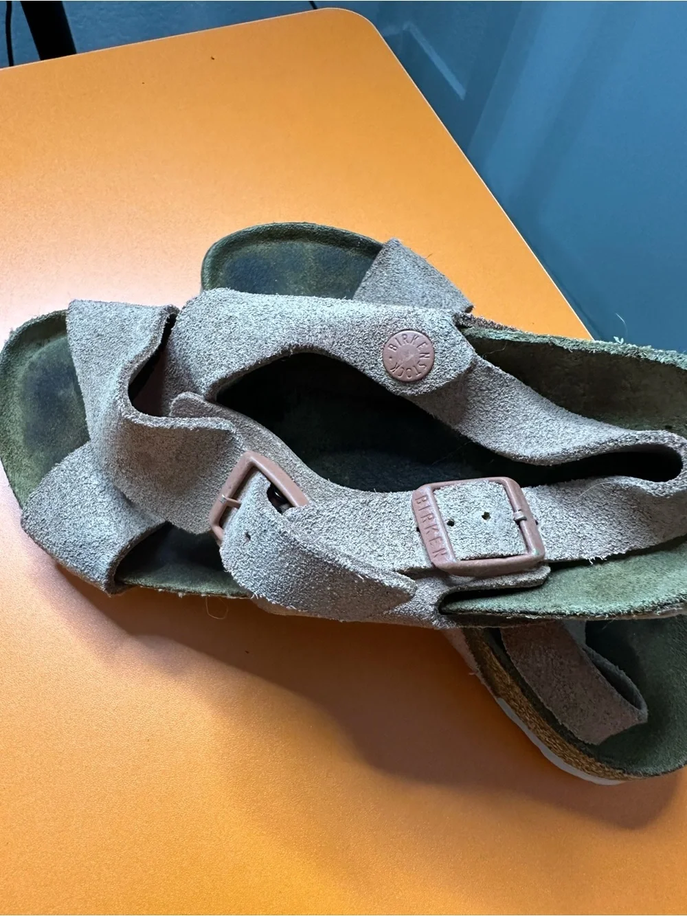 Birkenstock Kids Suede Crisscross Sandals in Tan
